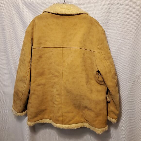 Vtg 70s Fingerhut Fashions Rancher Trucker Shearling Sherpa Coat sz XL 44 USA - Picture 3 of 9